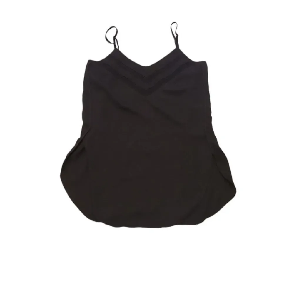 Express Black Flowy Tank Top High Side Slits Adjustable Straps XS Minimalist